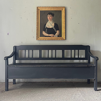Antique Box Bench in Warm Black