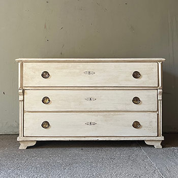 Antique Pine Commode in Old White