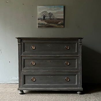 Antique Pine Commode in Swedish Grey