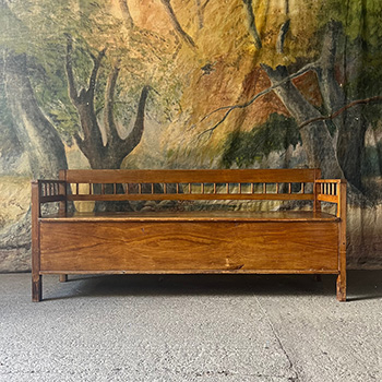 Modernist Style Box Bench in Original Grain Paint