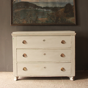 Neo-Classical Style Antique Chest in Stone Grey