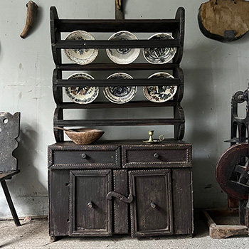 Small Antique Pine Peasant Dresser in Original Paint