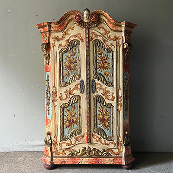 Superb Rococo Carved amp Painted Armoire