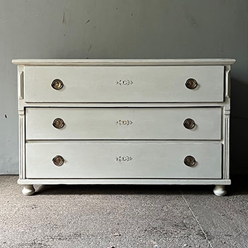 Wide Neo-Classical Commode in Gustavian White